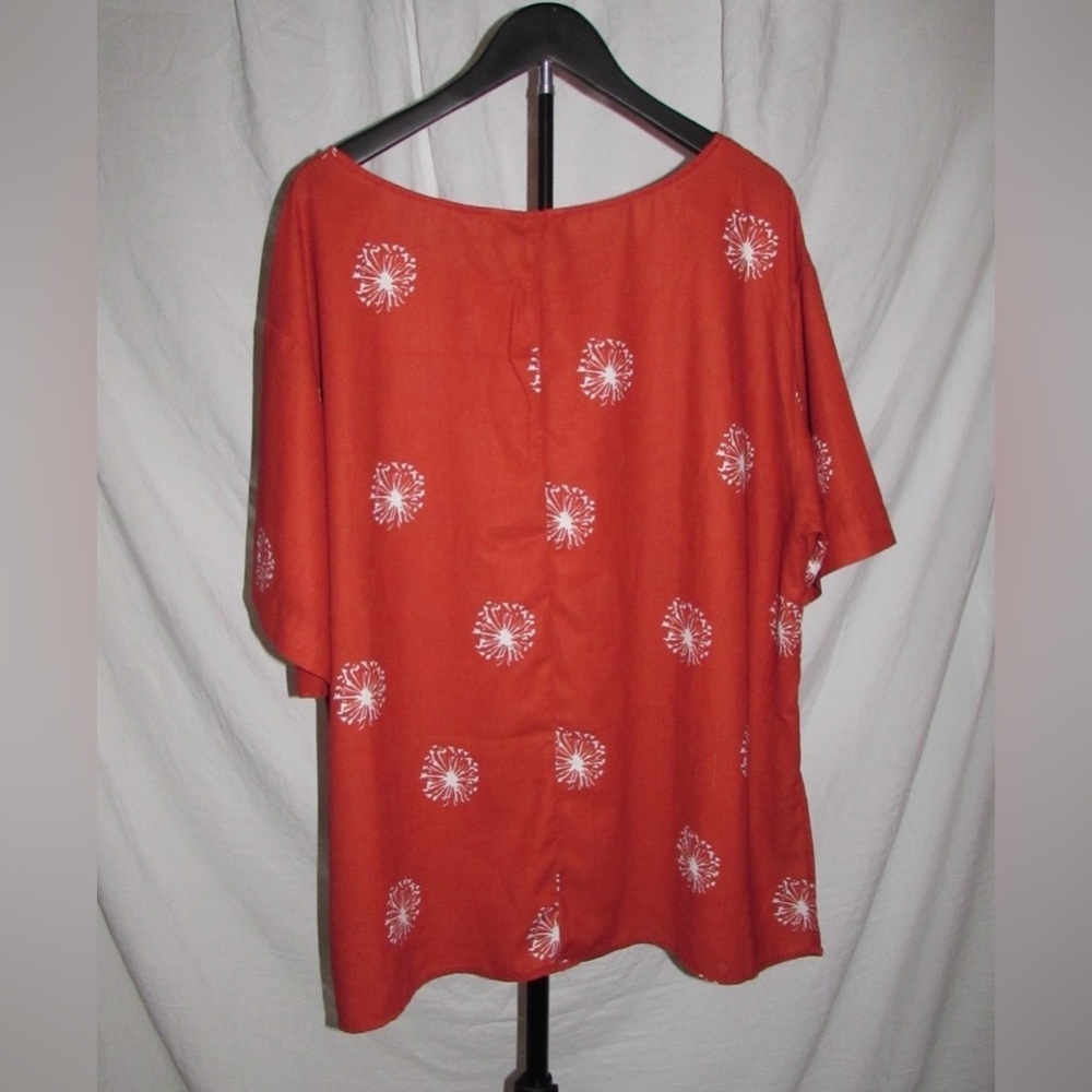 Orange Floral Women's Top - Picture 2 of 3